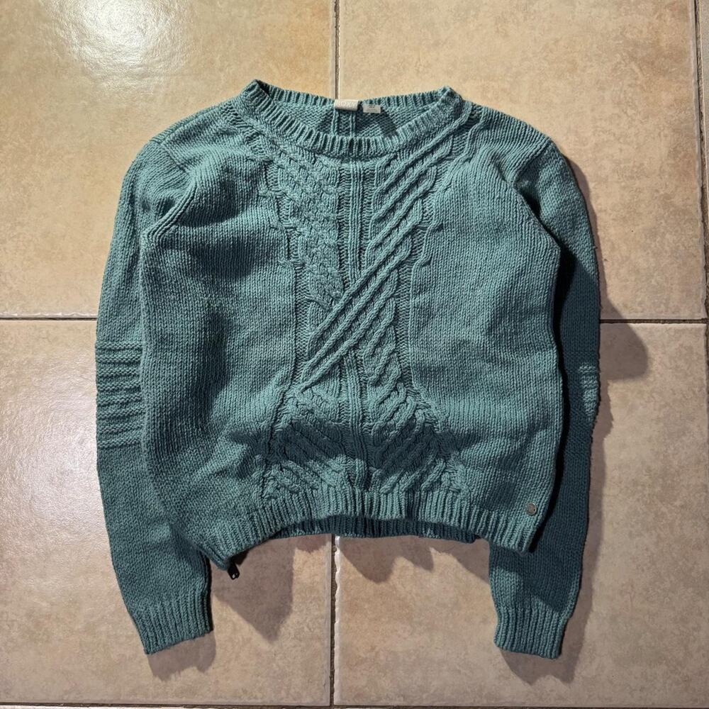 Y2k roxy green cable knit sweater Size 6 in Womens